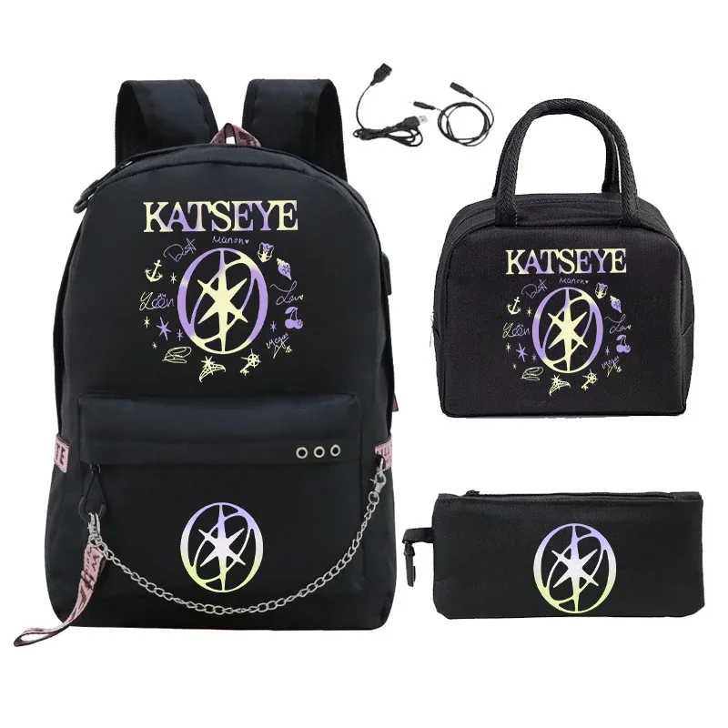 ensemble de sacs à dos kpop group katseye pour adolescentes, cadeaux de rentrée scolaire, sac de voyage coréen ulzzang katseye pour femmes