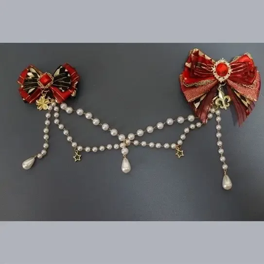accessoires de chaîne de sac ita pour femmes, chaîne de sac à dos d'école et perle de nœud papillon, ornements de nœud de rubans lolita,