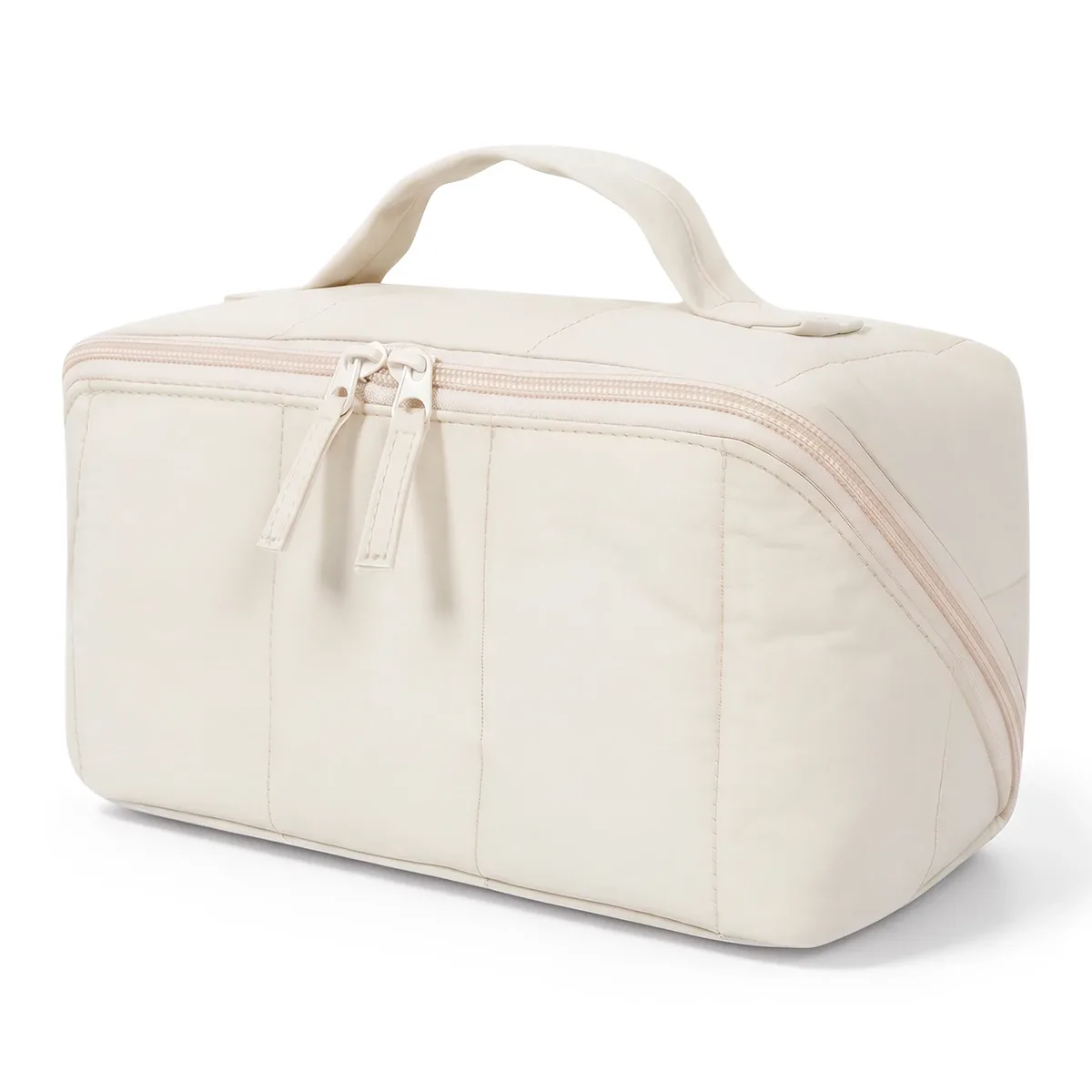 trousse de maquillage portable matelassée, sac de voyage pour femmes et hommes, trousse de toilette, organisateur cosmétique grande capacité, sac de rangement pour articles de toilette