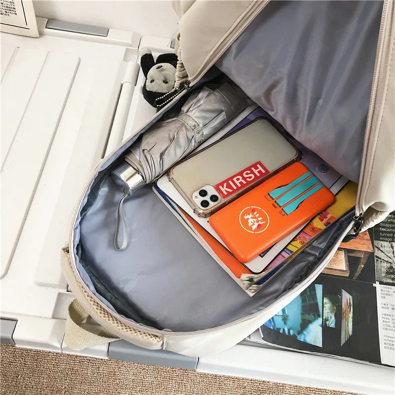 sac à dos femme couleur unie femme multi-poches décontracté homme sac de voyage cartable de haute qualité pour adolescente livre sac à dos