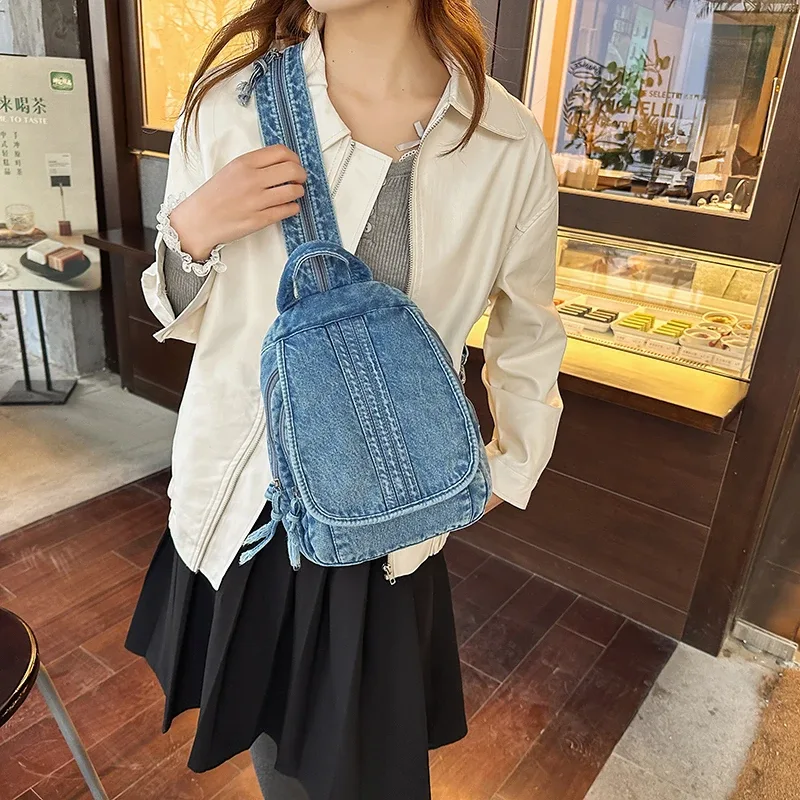 sac à bandoulière multifonctionnel en denim, sac à dos de haute qualité pour femmes, sacs messager décontractés polyvalents de grande capacité, nouveau