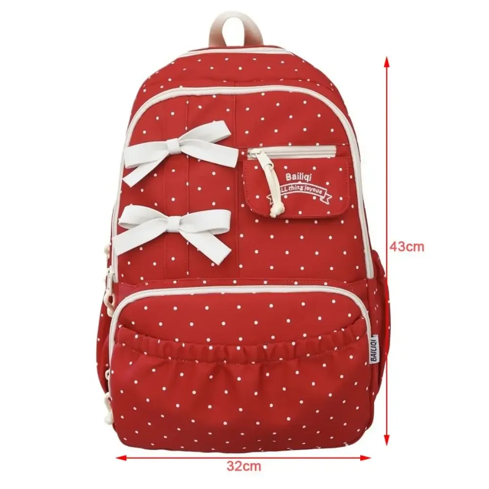 nouveau sac à dos à pois pour filles, cartable d'étudiant antivol de grande capacité, sac à dos d'ordinateur de voyage multi-compartiments en nylon
