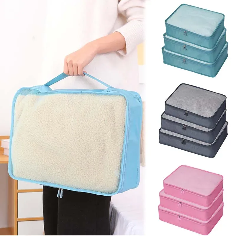 sac de rangement de voyage compressible et étanche, organisateur de bagages portable, pochette pour valise, pour l'organisation des vêtements et des articles de toilette, 1/3 pièces
