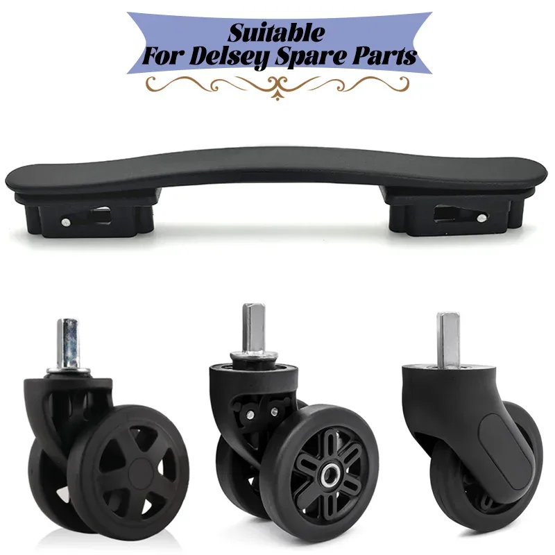Roues et poignée adaptées aux bagages Delsey, pièces de rechange, accessoires de valise, réparation de remplacement, résistant à l'usure, Durable
