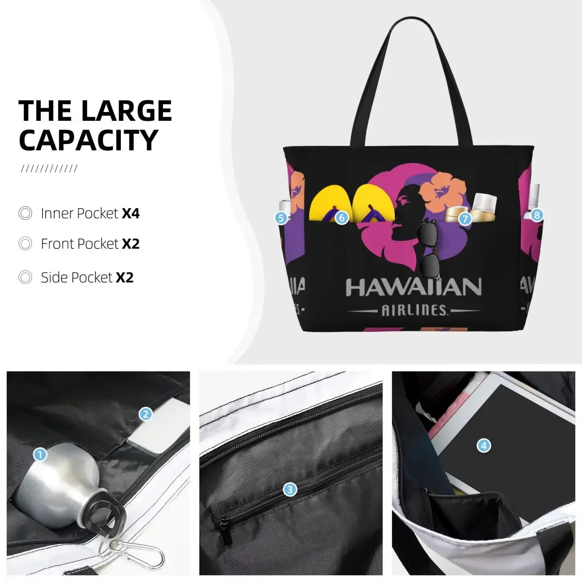hawaiian airlines herc voyage fin du sud été vente plage sac fourre-tout yoga duffle grand sac fourre-tout femmes sac de voyage sac de fitness