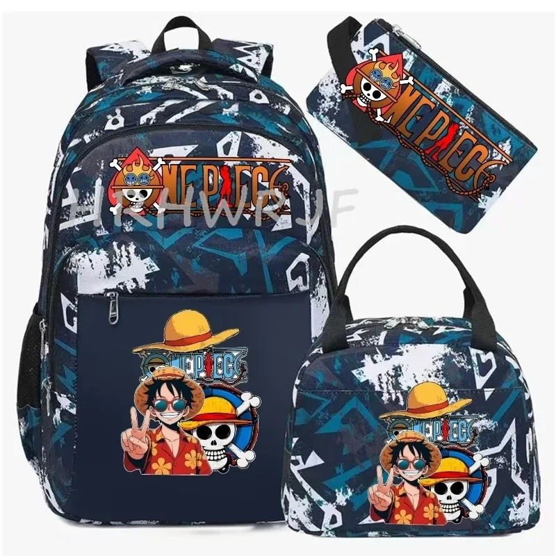 sac à dos one piece monkey d luffy camouflage, grand sac de voyage pour adolescents, sac d'école pour femmes et hommes, sac à dos décontracté pour ordinateur portable