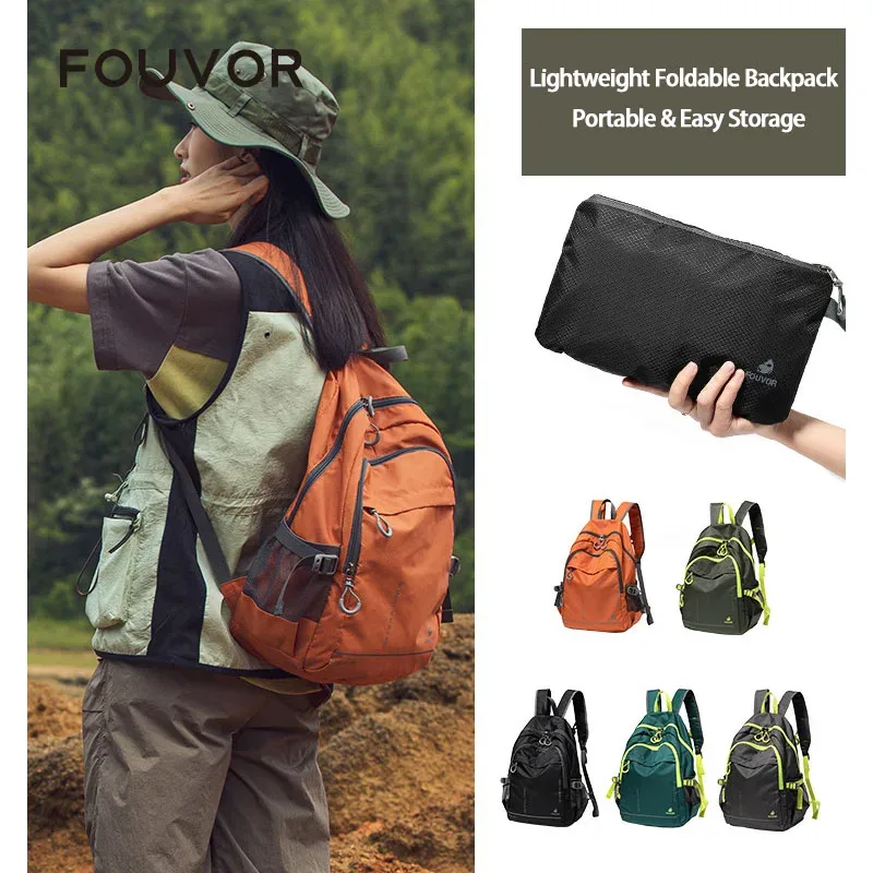 Sac à dos FOUVOR ultra léger grande capacité 2026 pour voyage en extérieur, randonnée, pliable, pratique, sacs à dos scolaires 3037-03