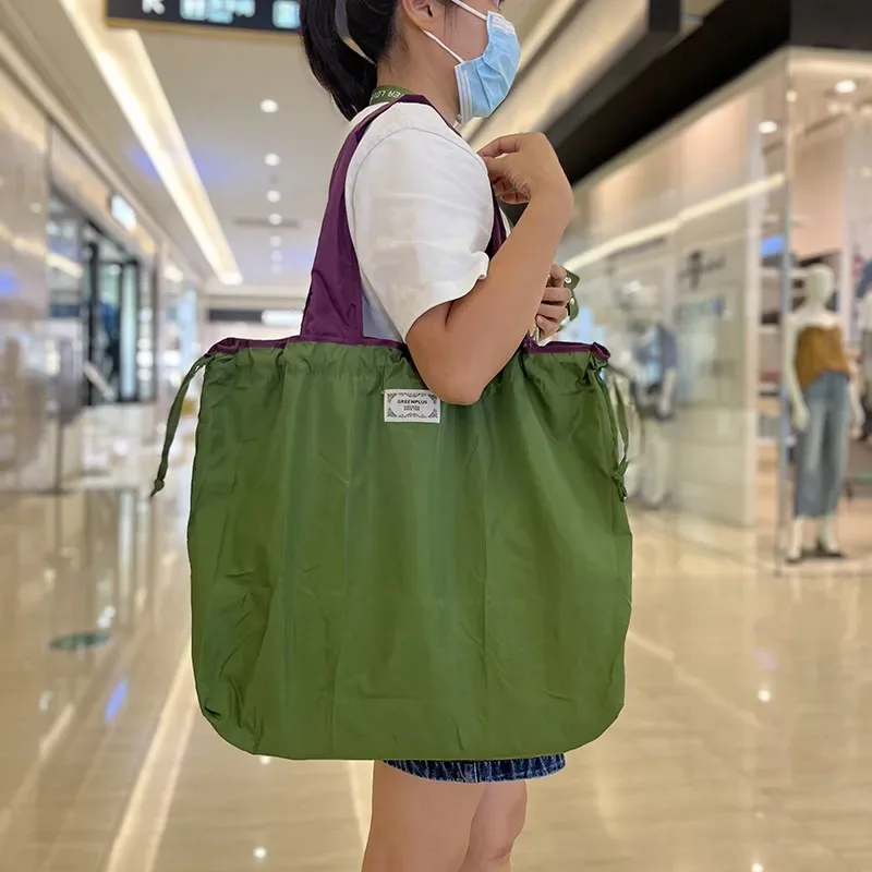 sac de courses pliable et portable, sac fourre-tout réutilisable et écologique, sac d'épicerie imperméable et tendance, sac de rangement de voyage