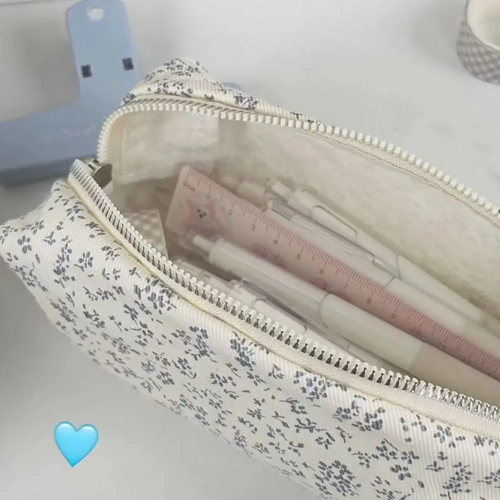 Sac à stylos à imprimé floral INS, grande capacité, trousse à crayons multifonctionnelle, boîte à stylos, cadeau