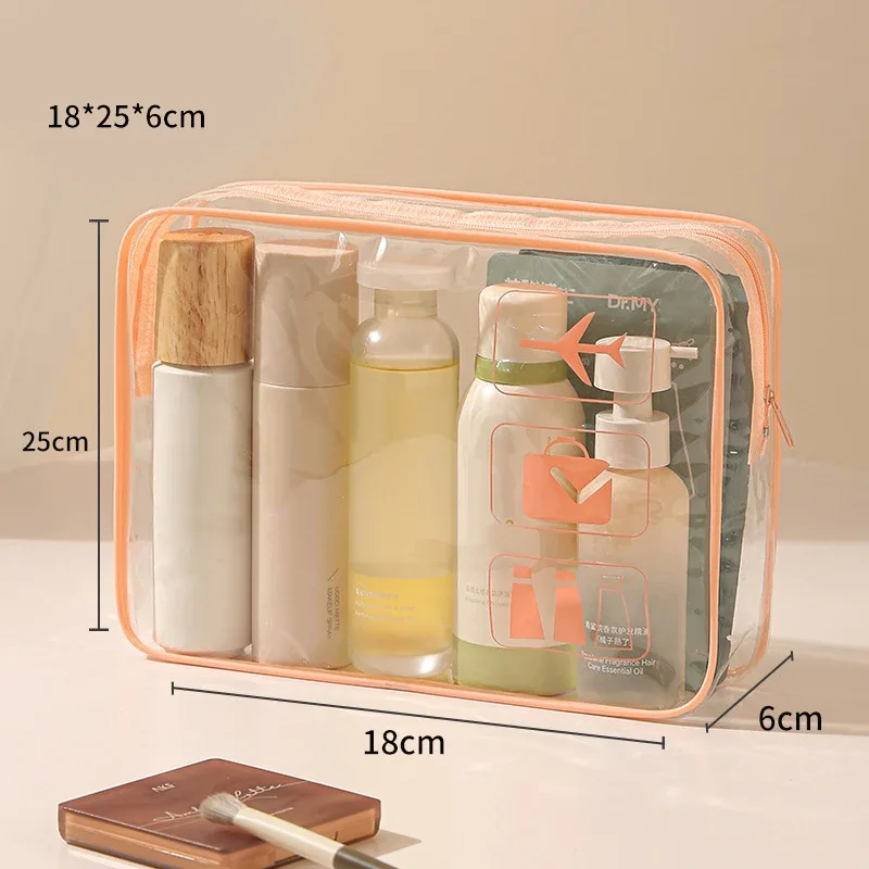 【a6l】trousse de toilette transparente en pvc durable, organiseur de maquillage et cosmétiques de voyage avec fermeture à glissière, accessoire de voyage