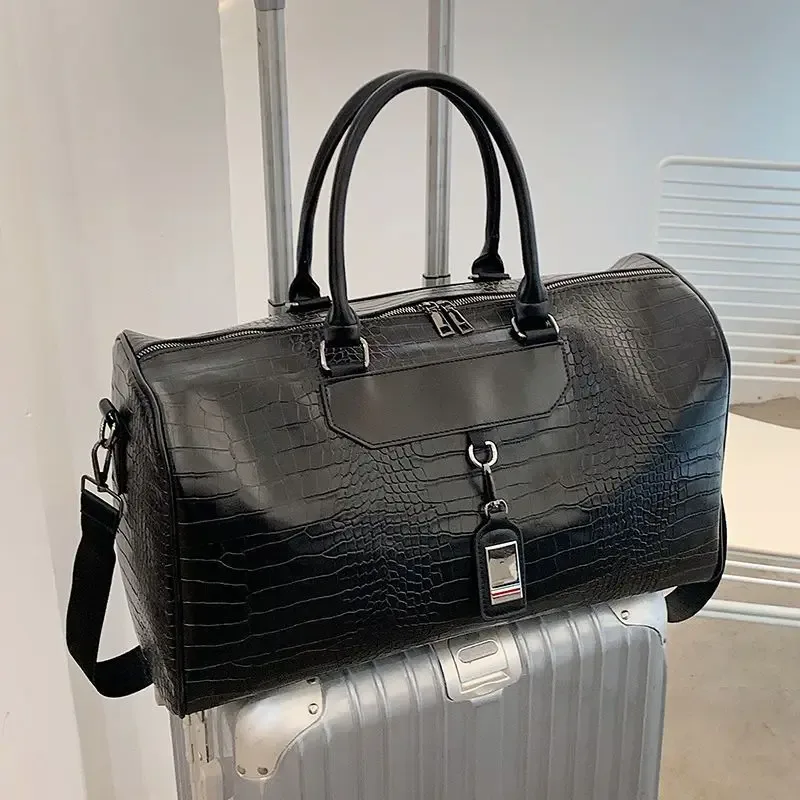 Sacs de voyage en cuir de chancelier pour hommes, sacs à main de luxe pour hommes, sac de sport de voyage vintage, grande capacité, portable, initié Alligator, nouveau, 2023