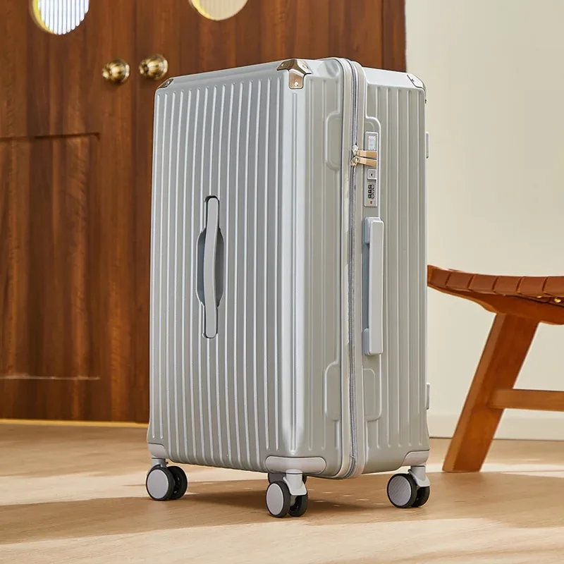 bagage roulant de grande capacité de 20 à 26 pouces, avec porte-gobelet, sac de voyage, support de téléphone portable pratique, valise roulante de voyage simple