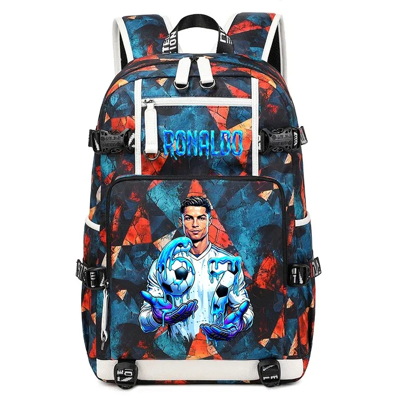 cr7 ronaldo 67 sac à dos imprimé de grande capacité pour étudiants, adolescents, enfants, sac à dos de voyage pour l'école