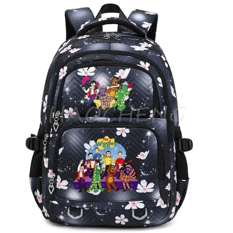 sacs d'école imprimés en 3d the wiggles, sac à dos d'école pour filles et adolescentes, sac à dos de voyage pour étudiants, sac à dos décontracté à la mode pour ordinateur portable
