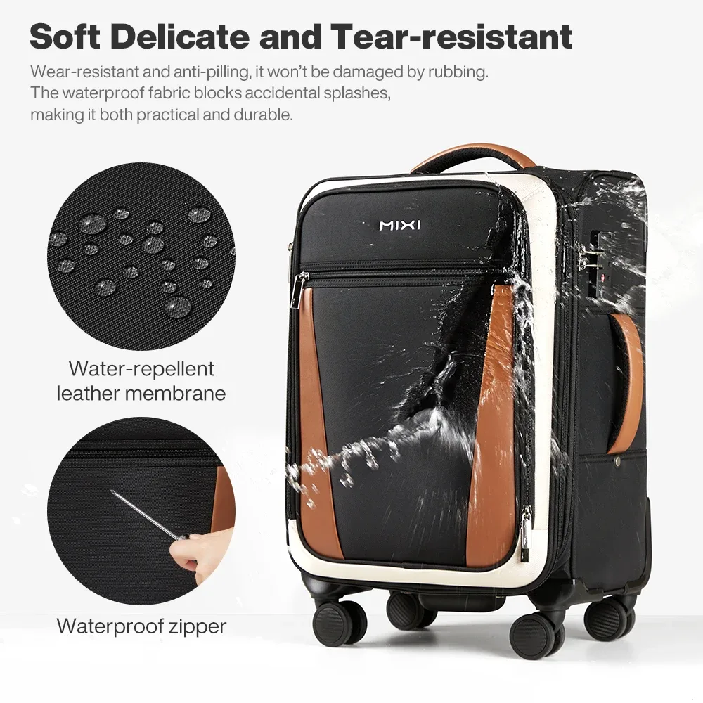 mixi 20 pouces hommes voyage d'affaires oxford bagages femmes valise à main spinner roues sac roulant m8010
