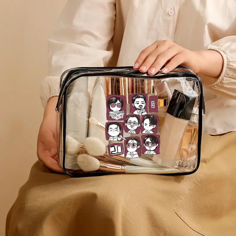 sac de rangement de voyage transparent en pvc avec fermeture éclair arirang world tour 2026, pour cosmétiques, articles de toilette et cadeaux pour fans de k-pop, boîtes à maquillage