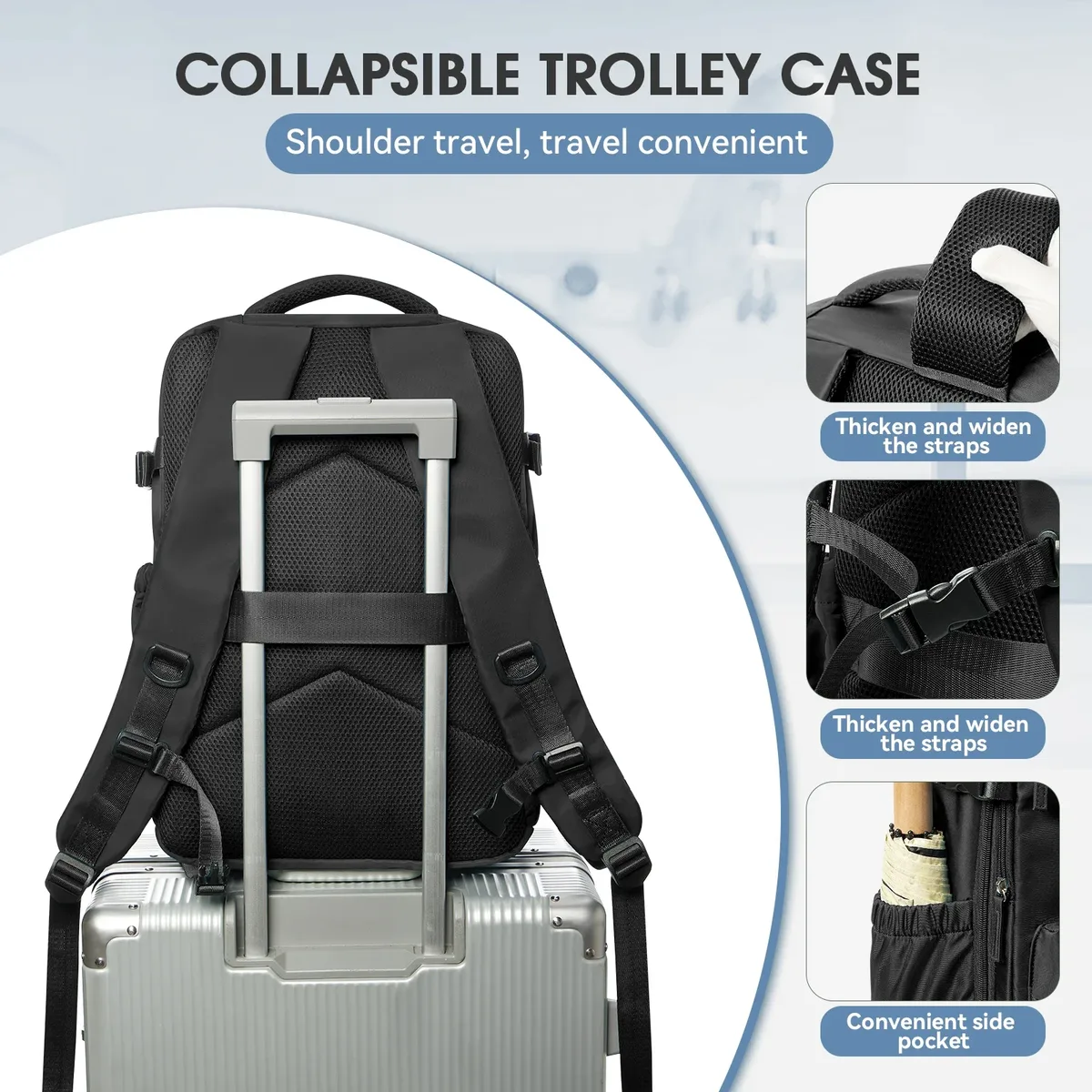 sac à dos de voyage extensible sous vide grande capacité pour ordinateur portable, idéal pour hommes, femmes et professionnels