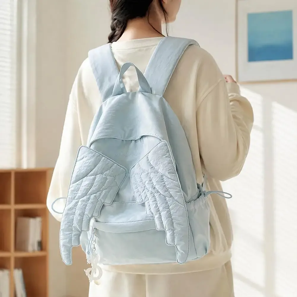 sac à dos angel wing pour femmes et filles, sac d'école léger en nylon, sac à dos de jour pour les voyages et les déplacements en plein air