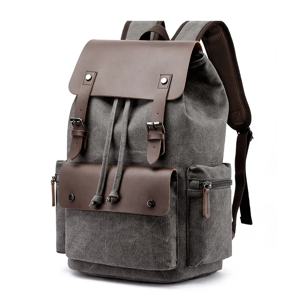 Sac à dos rétro en toile pour hommes, grande capacité 20-35L, sac antivol, résistant à l'usure, pour adolescents, livraison directe