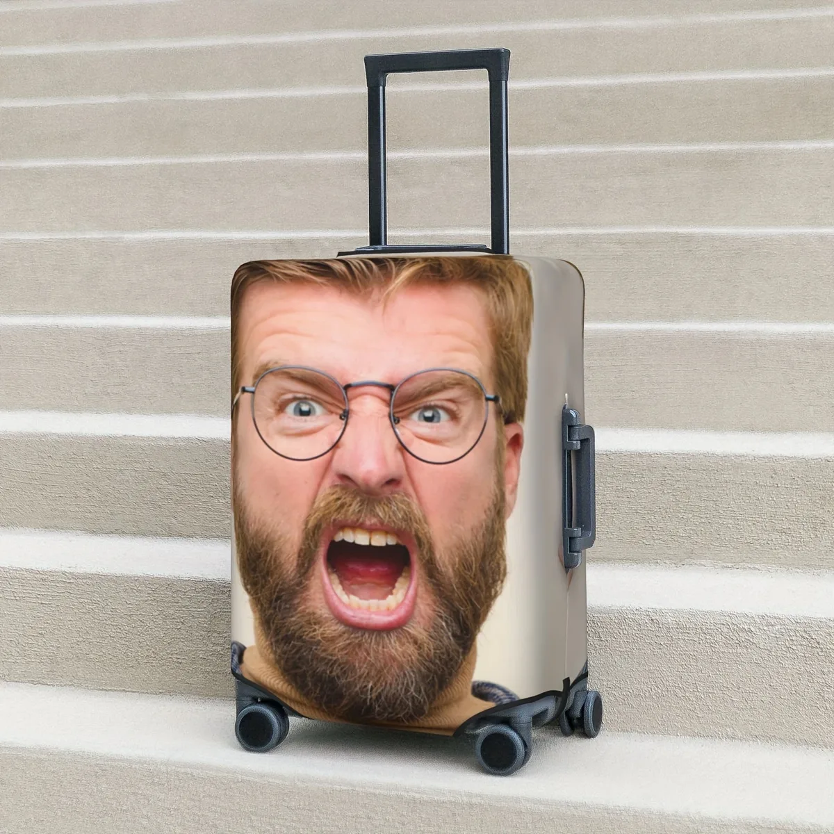housses de bagages personnalisées - personnalisez avec vos photos ou texte, impression recto-verso, polyester extensible, lavables, pour bagages de voyage
