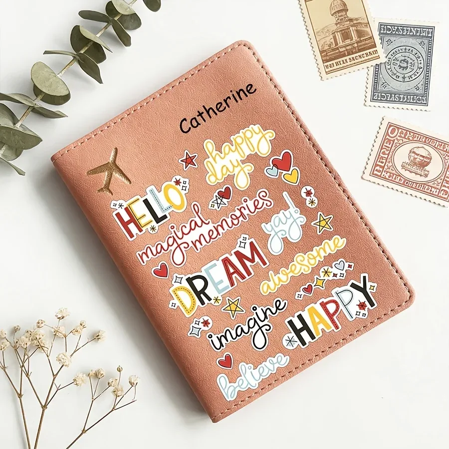 porte-passeport personnalisé avec nom, portefeuille de voyage léger, étui à documents unisexe tendance, cadeau de voyage idéal
