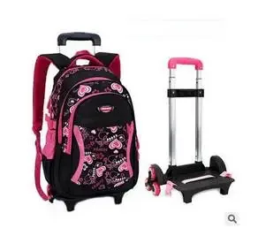 sac à dos d'école à roulettes pour enfant fille