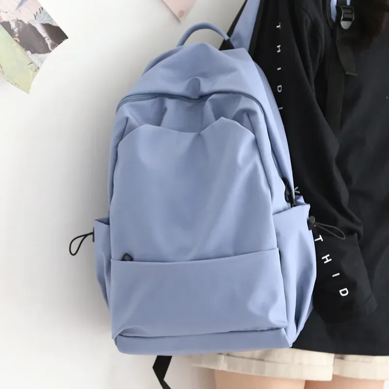 sac à bandoulière imperméable de grande capacité, couleur unie, en nylon, cent avec cartable pour étudiantes, sacs à dos de voyage