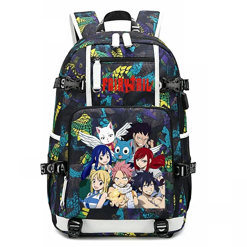 sac à dos d'école imprimé fairy tail anime, grande capacité, sac à livres pour adolescents et enfants, sac à dos de voyage décontracté