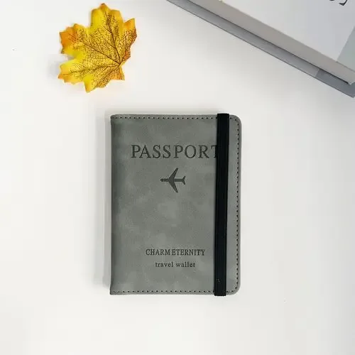 housse de protection portable pour passeport, pochette de rangement multifonctionnelle pour cartes d'identité et bancaires, étui portefeuille en cuir pu, accessoires de voyage
