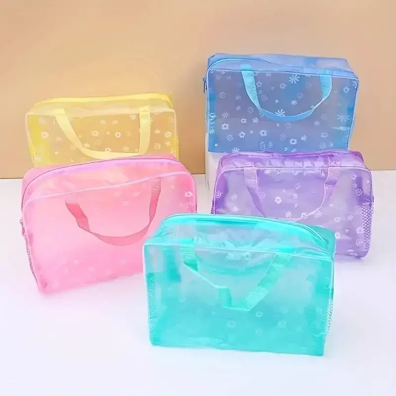 Lot de 5 sacs de toilette transparents, sacs de voyage cosmétiques étanches, trousse de toilette portable, sac de voyage d'affaires, sac de plage