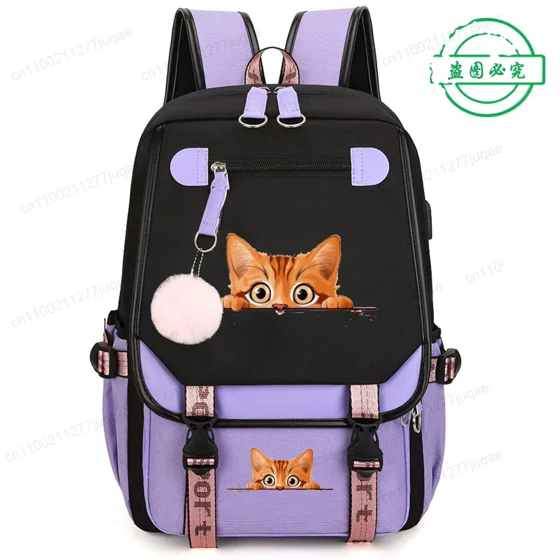 sac à dos kawaii chat de dessin animé tendance anime pour adolescentes et adolescents, sac d'école, sac de voyage pour ordinateur portable
