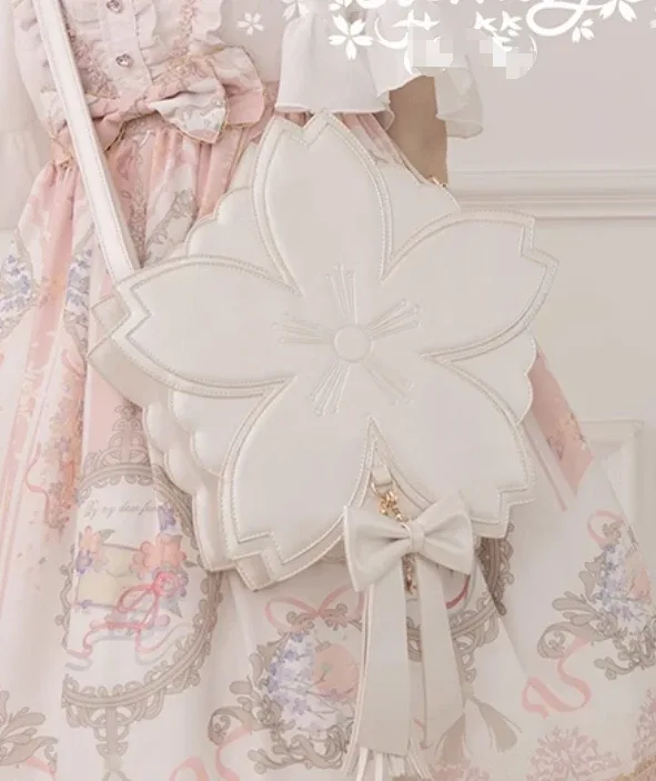 original rose sakura sac doux fille femmes sakura forme cuir fourre-tout sac à main fée lolita bandoulière sacs à dos