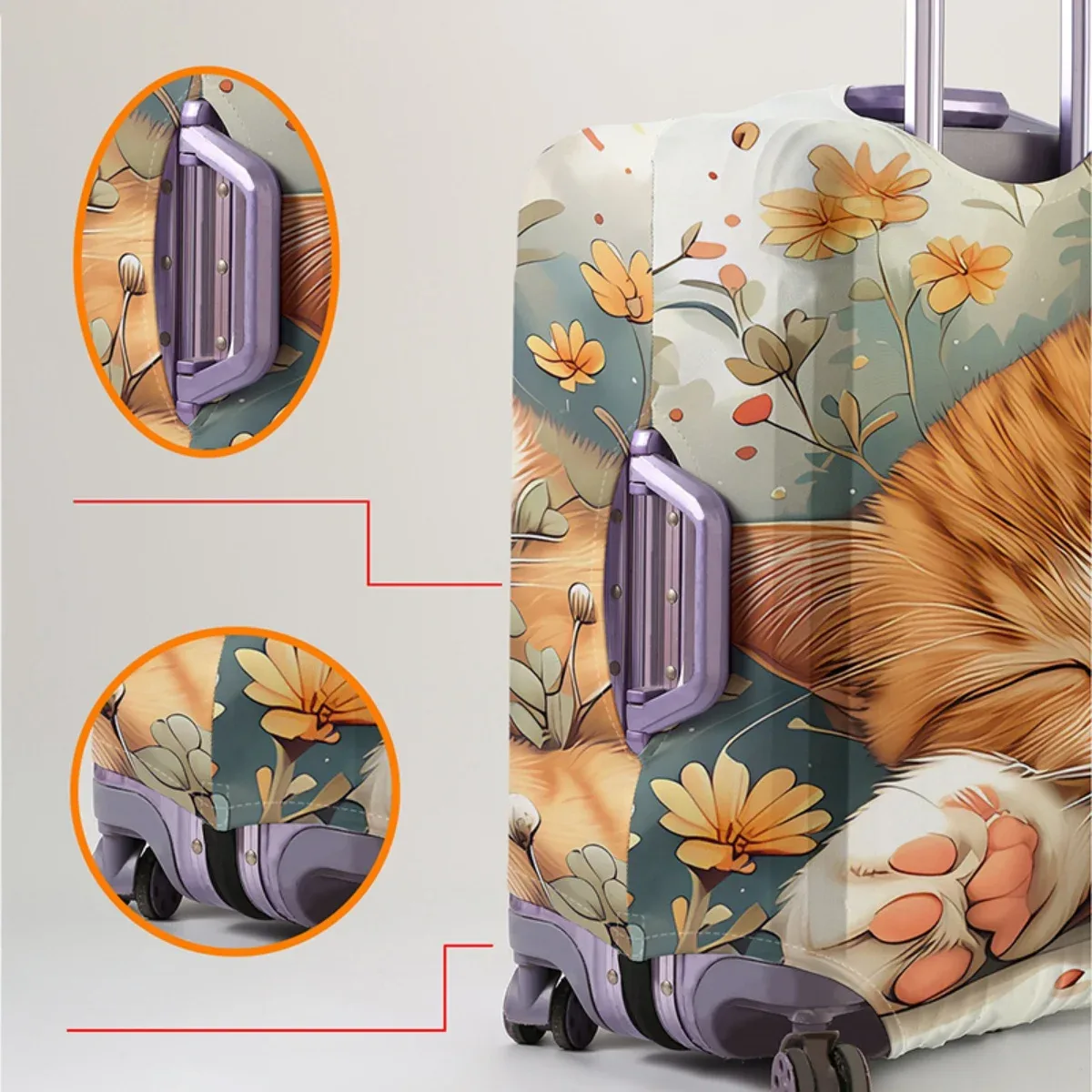 housse de protection pour bagages avec imprimé de dessin animé