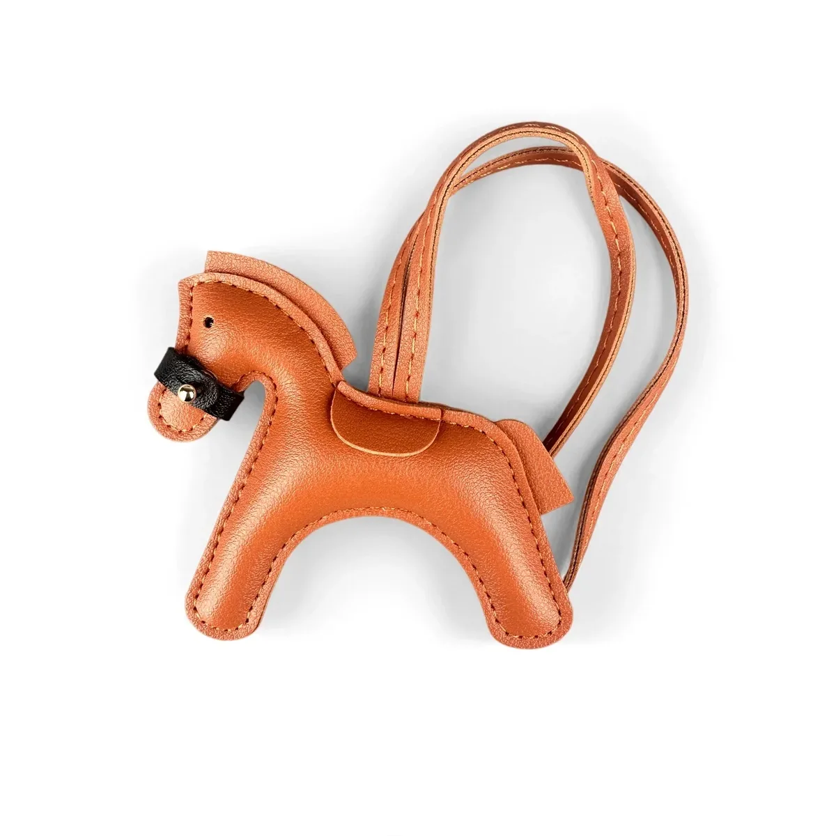 porte-clés en cuir pu fait main en forme de poney - adorable cheval avec museau détachable, décoration mignonne pour sac à dos, cadeau unique