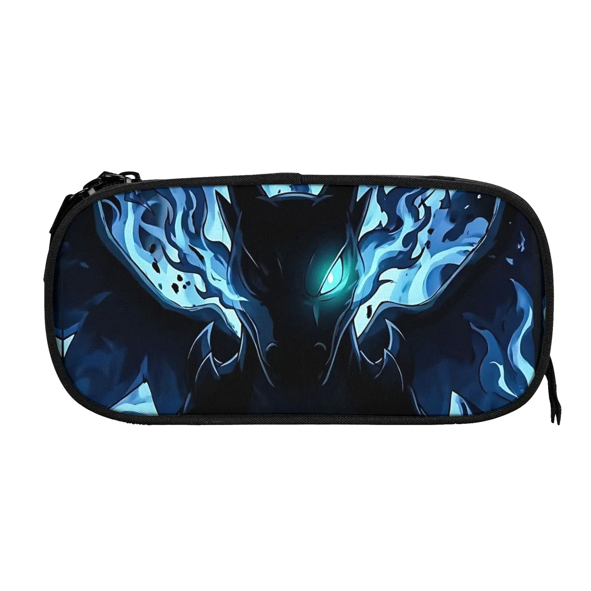 sacs personnalisés pokemon mega charizard x blue flame de grande capacité pour enfants, trousse à crayons d'école pour garçons et filles