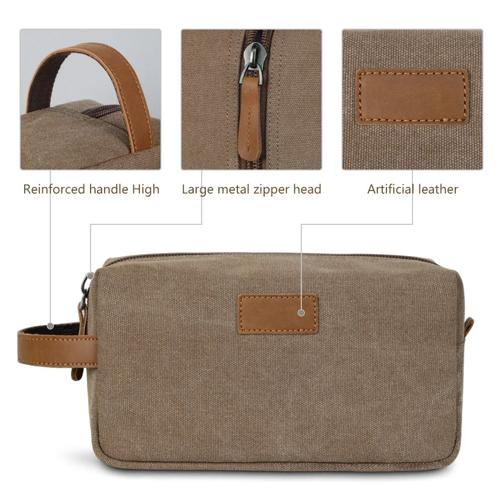 trousse de toilette multifonctionnelle en toile avec logo personnalisé, sac de voyage pour hommes, trousse de 