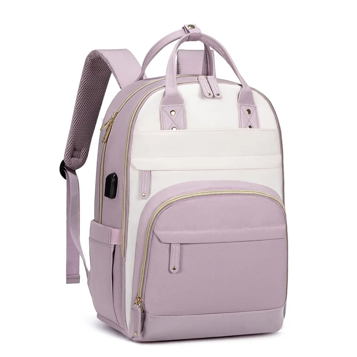 sac à dos imperméable pour femme, léger, pour le travail, grande capacité, 15,6 pouces, rangement pour ordinateur, sac de transport