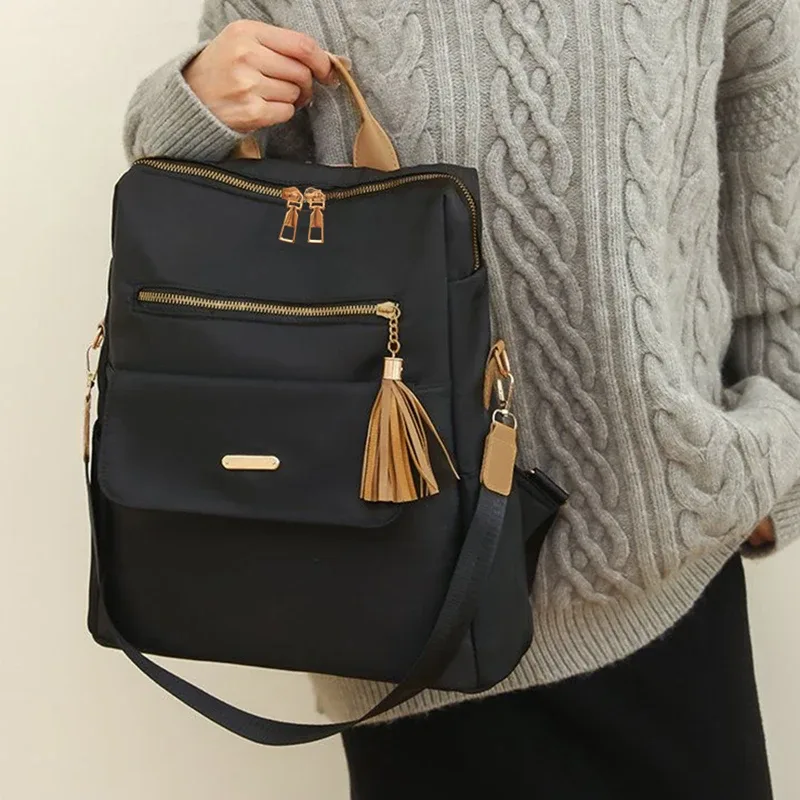 sac à dos de voyage durable à plusieurs compartiments, sac antivol en tissu souple avec fermeture éclair métallique pour usage quotidien féminin