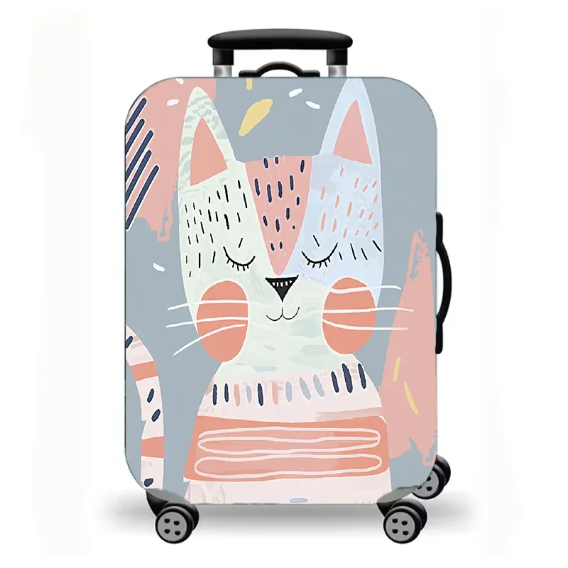 housse de bagage, housse de protection extensible pour valise avec imprimé fantaisie de chat de nuit étoilée, housse de bagage de voyage lavable et anti-rayures