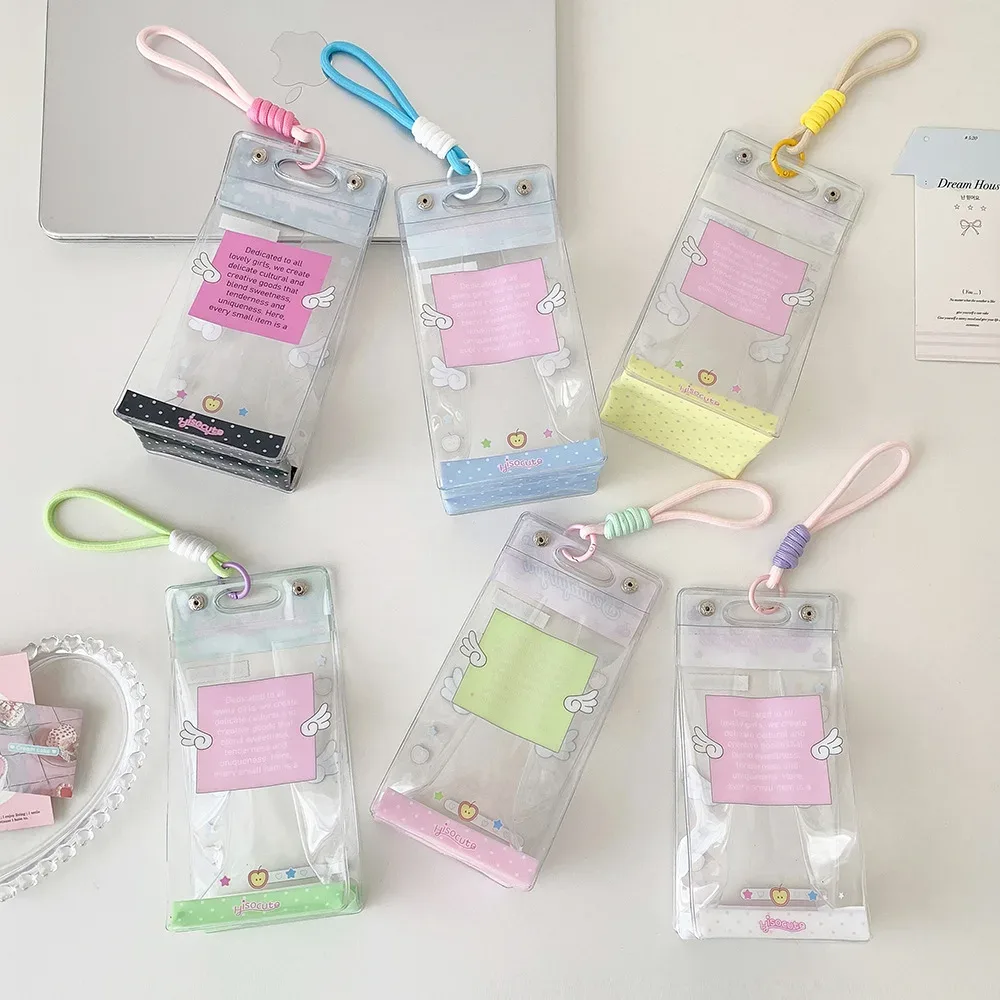 Sac de rangement transparent pour poupée avec ailes d'ange, sac à bandoulière mignon pour fille, sac de présentation pour figurines décoratives, accessoires et cadeaux