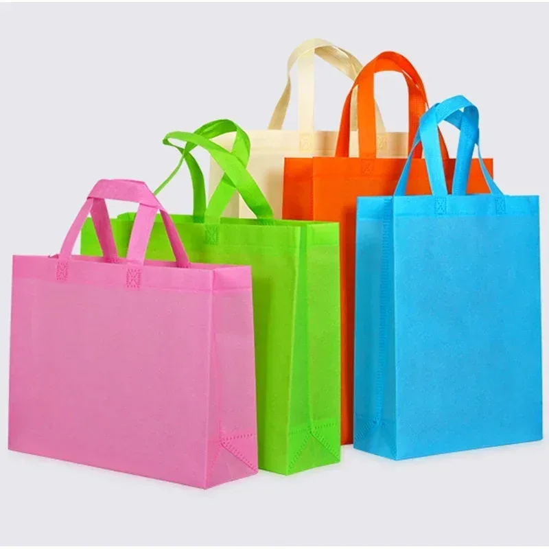 lot de 20 sacs fourre-tout non tissés, sac de shopping durable et écologique avec poignées pour les courses, possibilité d'impression personnalisée du logo.