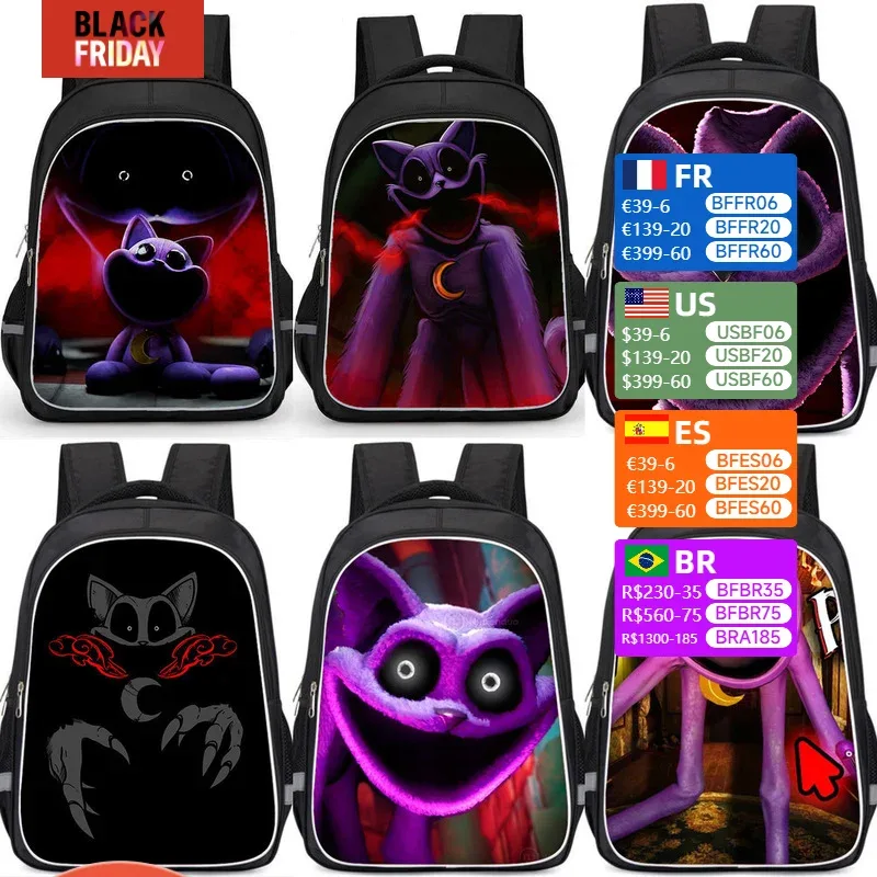 sac à dos smiling critters pour enfants, cartable double couche, cadeau d'anniversaire, sacs d'ordinateur pour étudiants