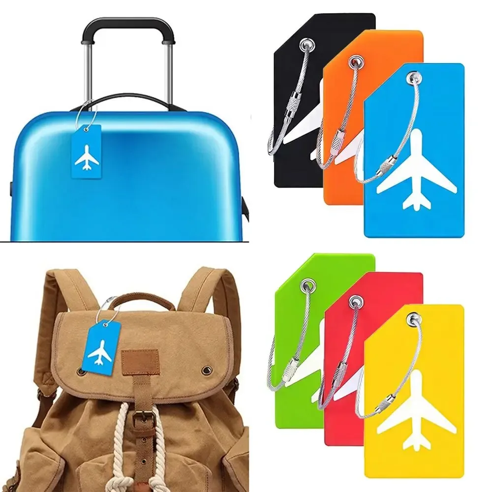 Nouvelle étiquette de bagage en silicone souple, 6 couleurs, pour carte d'embarquement, étiquette nominative pour bagages, pour hommes
