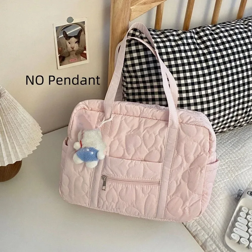 sac sous les bras décontracté, sac de voyage, style coréen, couleur unie, sac pour maman, fourre-tout en forme de cœur, sac de rangement de voyage pour femmes