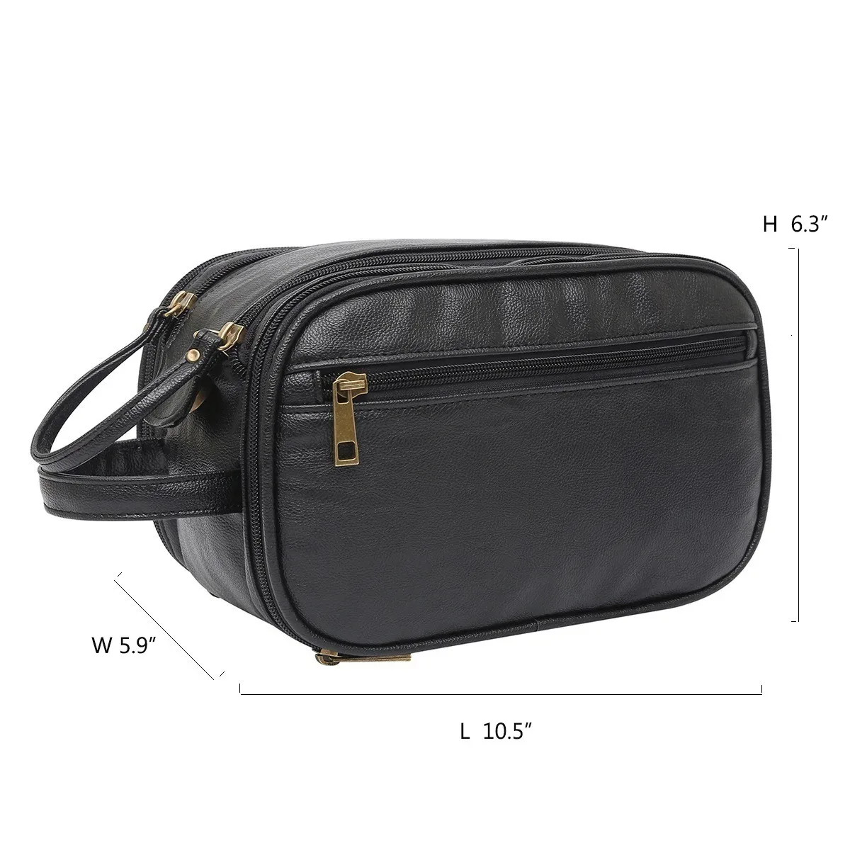 trousse de toilette pour hommes, grand kit dopp de rasage de voyage, organisateur de produits de toilette de salle de bain résistant à l'eau, sacs à cosmétiques en cuir pu