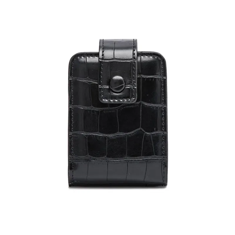 nouvelle mode femmes en cuir de vache rouge à lèvres mallette de rangement voyage rouge à lèvres organisateur étui avec miroir 3 pièces lèvre support en cuir rugueux