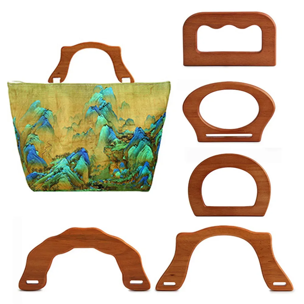 sac fourre-tout de remplacement en forme de d, sangles de sac à main, poignées amovibles, accessoires de sac en bois, poignée décroissante, bricolage