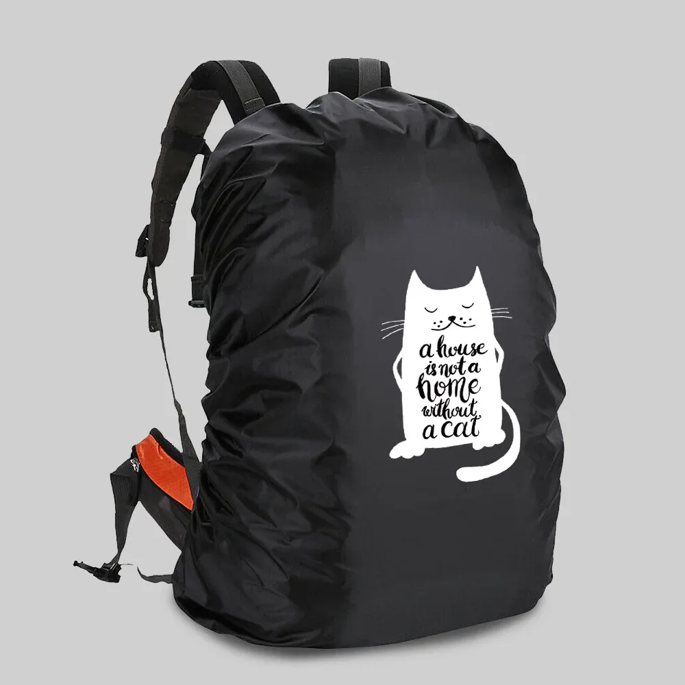 juste de protection imperméable et anti-poussière pour cartable, sac à dos d'escalade en plein air, impression d'image blanche, housse de pluie pour le camping, 20-70l