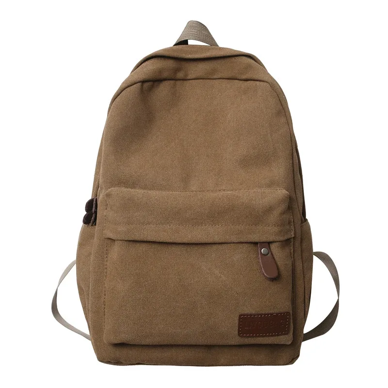 sacs à dos en toile noire unie 100% coton, sacs de loisirs ou de voyage, forfaits unisexe de grande capacité, sacs d'école simples à la mode
