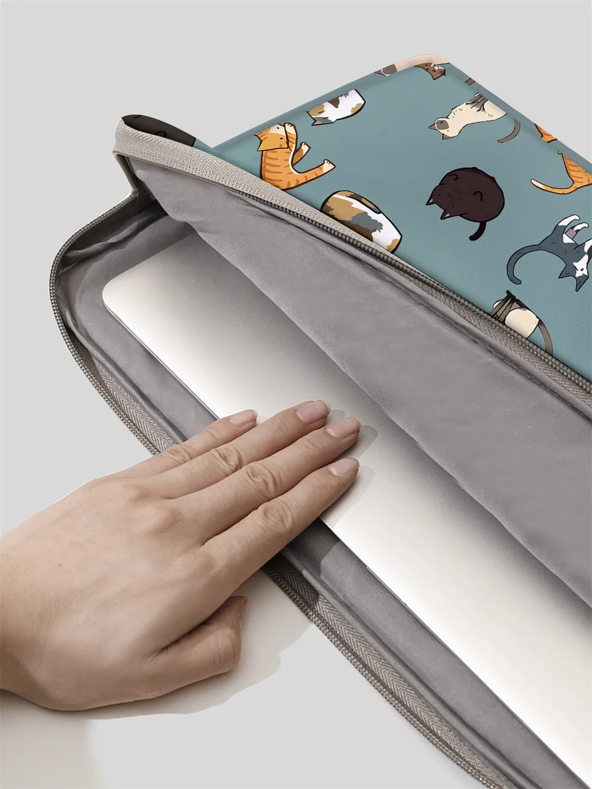 sac pour ordinateur portable et mallette à motif de chat, adapté aux ordinateurs portables de 14 pouces